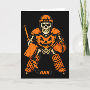 Halloween Skeleton Goalie Pumpkin Costume Card