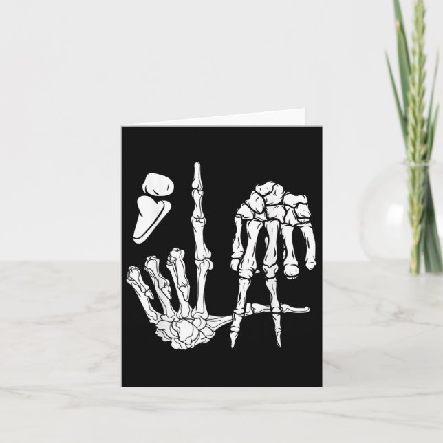 Halloween Skeleton Hand Comma La Punctuation Kamal Card (Front)