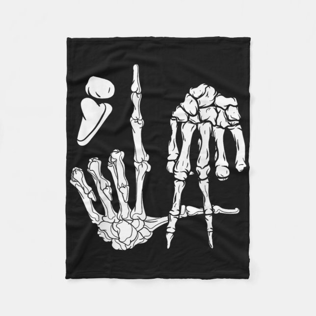 Halloween Skeleton Hand Comma La Punctuation Kamal Fleece Blanket (Front)