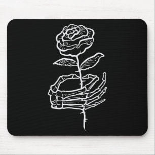 Halloween Skeleton Hand Rose Goth Costume Women Me Mouse Pad