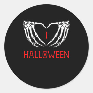 Halloween Skeleton Hands Forming Heart Gothic Classic Round Sticker