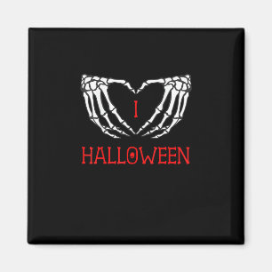 Halloween Skeleton Hands Forming Heart Gothic Magnet
