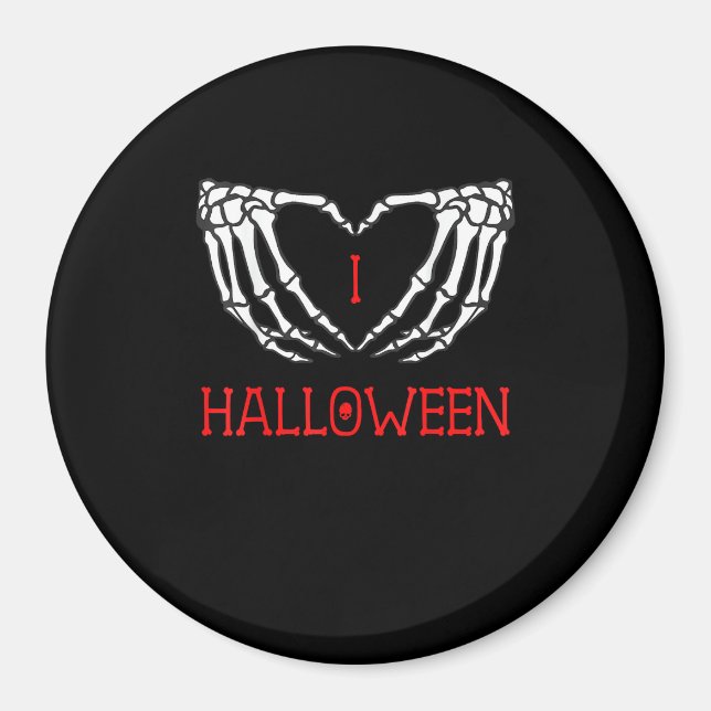 Halloween Skeleton Hands Forming Heart Gothic Magnet (Front)