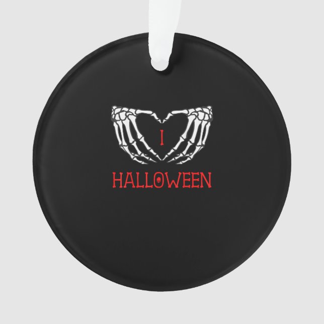 Halloween Skeleton Hands Forming Heart Gothic Ornament (Front)