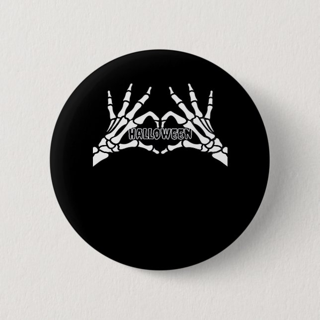 Halloween - Skeleton Hands Heart 6 Cm Round Badge (Front)