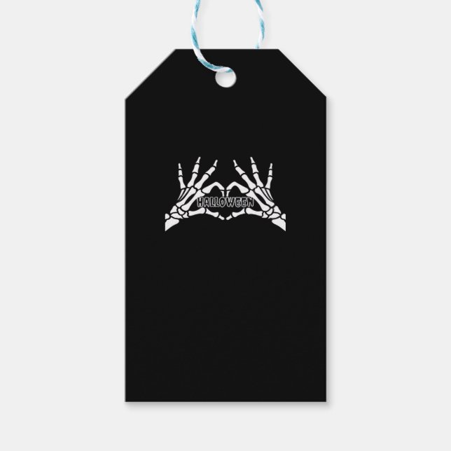 Halloween - Skeleton Hands Heart Gift Tags (Front)