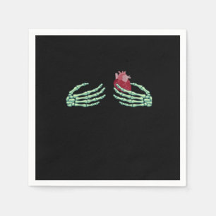 Halloween Skeleton Hands With Heart Classic Napkin
