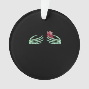 Halloween Skeleton Hands With Heart Classic Ornament