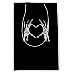 Halloween Skeleton Heart Hand Minimal Look Medium Gift Bag