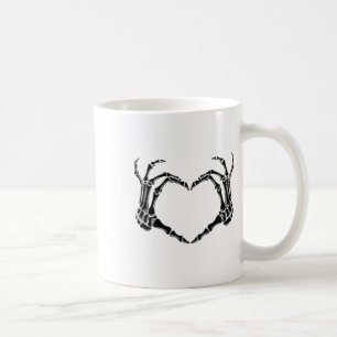 Halloween Skeleton Heart Hands Coffee Mug