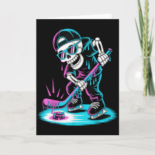 Halloween Skeleton Hockey Drip Boys Youth Dripping Card