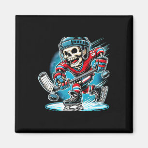 Halloween Skeleton Hockey Magnet