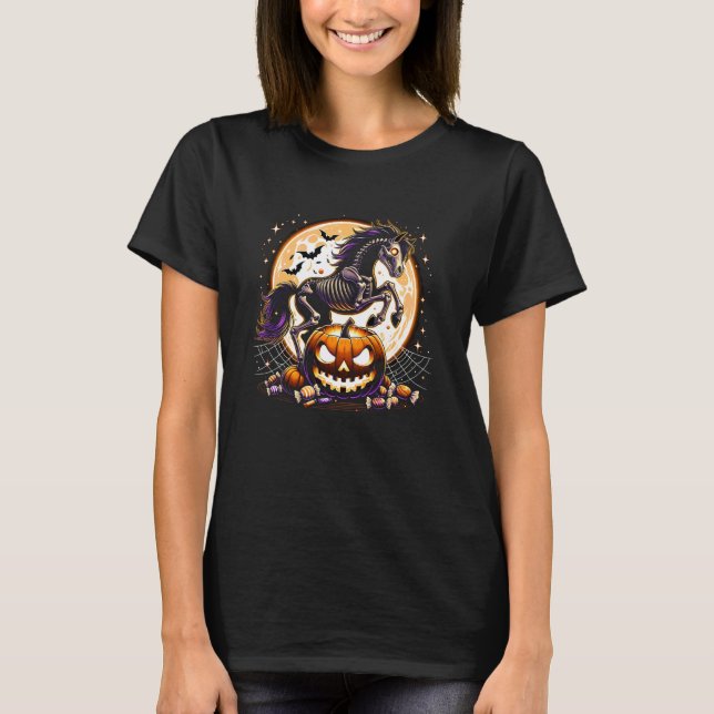 Halloween Skeleton Horse T-Shirt (Front)