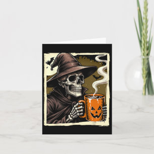Halloween Skeleton Hot Cocoa Dead Inside Spooky Se Card