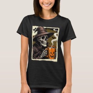 Halloween Skeleton Hot Cocoa Dead Inside Spooky Se T-Shirt