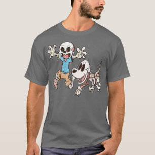 Halloween Skeleton Human and Dog T-Shirt