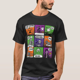 Halloween Skeleton Humour Comic Panels T-Shirt