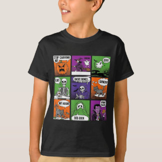 Halloween Skeleton Humour Comic Panels T-Shirt