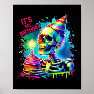 Halloween Skeleton It's My Birthday Costume Party  Poster
