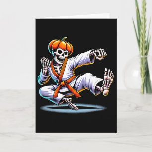 Halloween Skeleton Karate Card