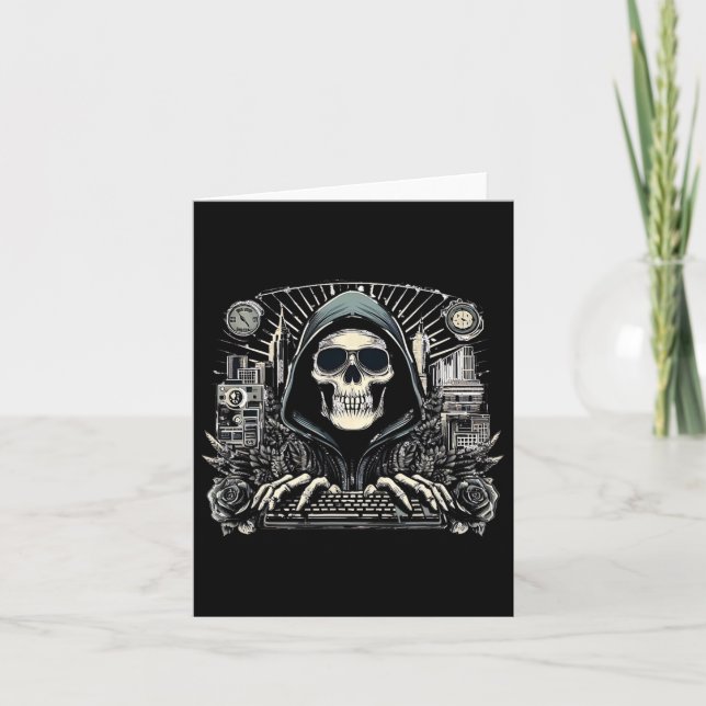 Halloween Skeleton Keyboard  Card (Front)