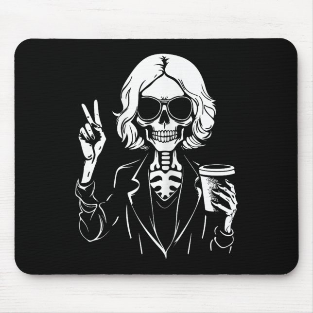 Halloween Skeleton Lazy Drinking Cup Coffee Costum Mouse Pad (Front)