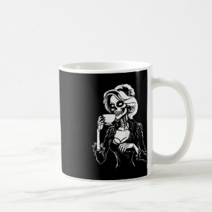 Halloween Skeleton Lazy Skull Drinking Coffee Cost Coffee Mug