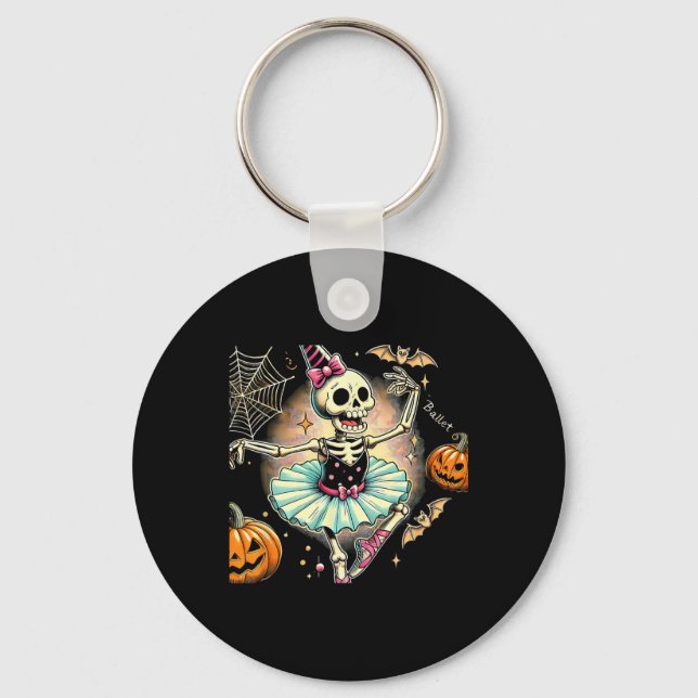 Halloween Skeleton Llet Dancing Llerina  Key Ring (Front)