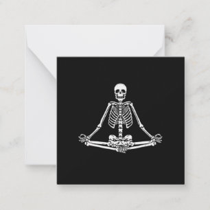 Halloween Skeleton Lotus Yoga Balance Birthday Card