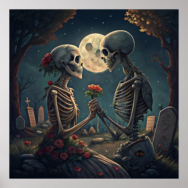 Halloween Skeleton Love Poster (Front)