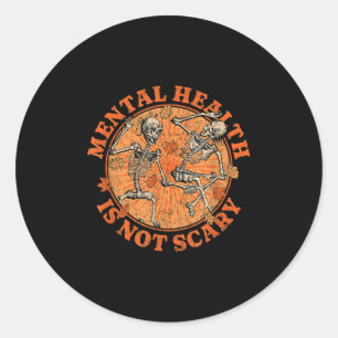 Halloween Skeleton Mental Health Suicide Preventio Classic Round Sticker
