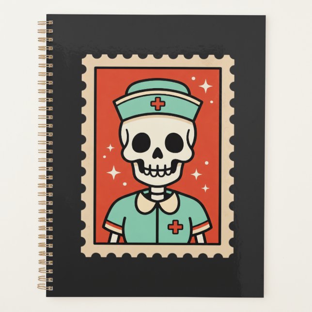 Halloween Skeleton Nurse Stamp Design_1 Planner (Front)