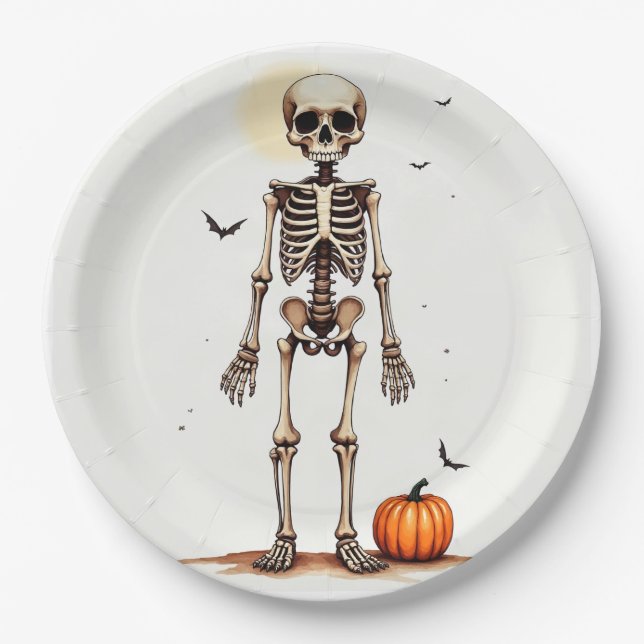Halloween Skeleton Paper Plates (Front)