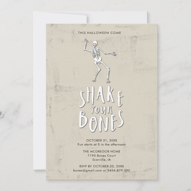 Halloween Skeleton Party Invitation (Front)