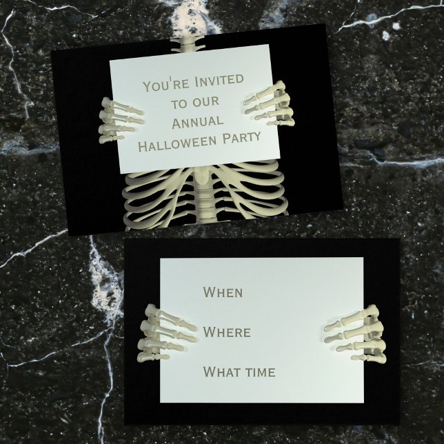 Halloween Skeleton Party Mini Invitations 100 Pack (Mini business card sized Halloween party invitations)