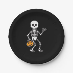 Halloween Skeleton Party Paper Plates