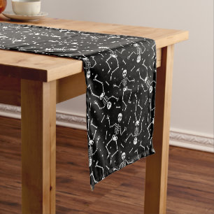 Halloween Skeleton Pattern Short Table Runner