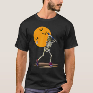 Halloween Skeleton Playing Baseball Player Kids Bo T-Shirt
