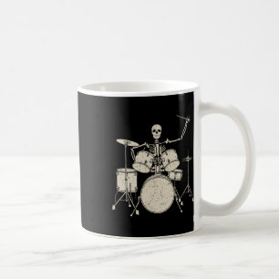 Halloween Skeleton Playing Drum Cute Funny Drums G Coffee Mug