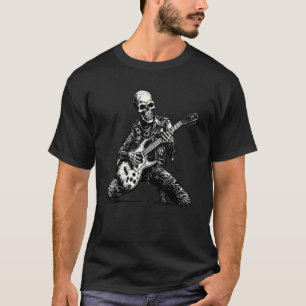 Halloween Skeleton Playing Electric Guitar Rock St T-Shirt