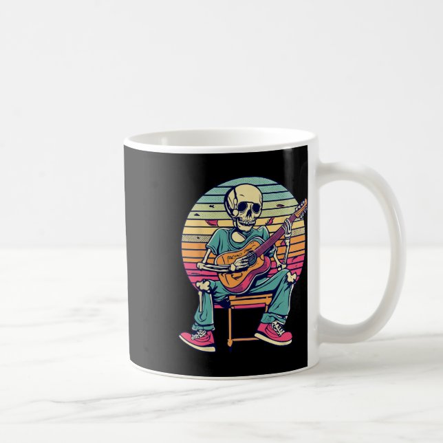 Halloween Skeleton Playing Guitar Rock And Roll Nd Coffee Mug (Right)