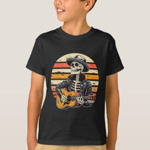 Halloween Skeleton Playing Guitar Rock And Roll Nd T-Shirt