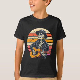 Halloween Skeleton Playing Guitar Rock And Roll Nd T-Shirt