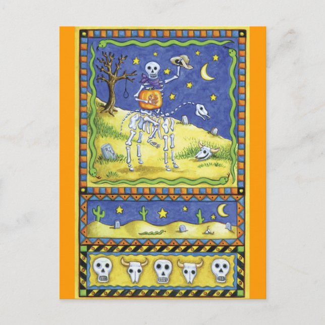 Halloween Skeleton Postcard (Front)