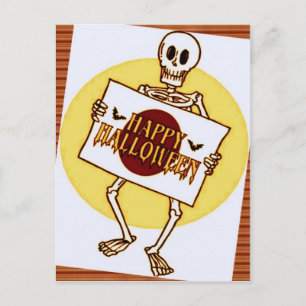 Halloween Skeleton Postcard