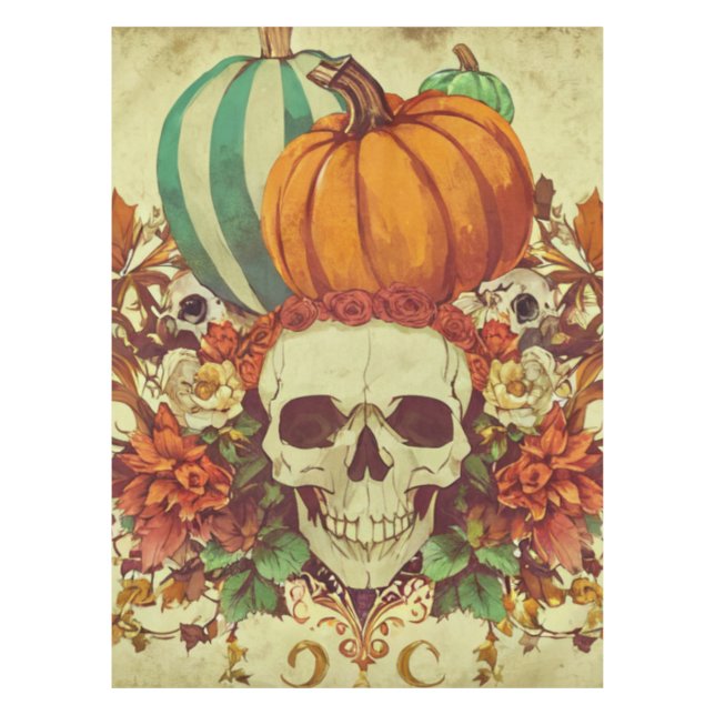 Halloween/skeleton/pumpkin/fall Tablecloth (Front)