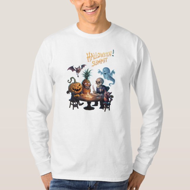 Halloween skeleton pumpkin Ghost bats Shirt (Front)