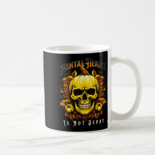 Halloween Skeleton Pumpkin Mental Health Suicide P Coffee Mug