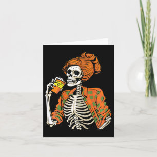Halloween Skeleton Pumpkin Spice Latte  Card