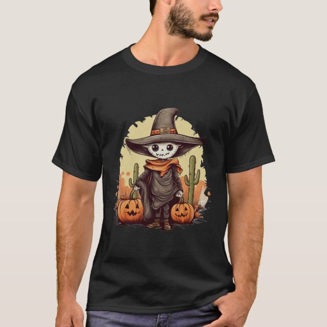 Halloween Skeleton Pumpkin T-shirt (Front)